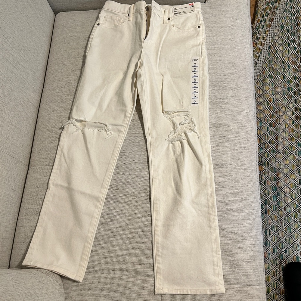 Uniqlo white jeans